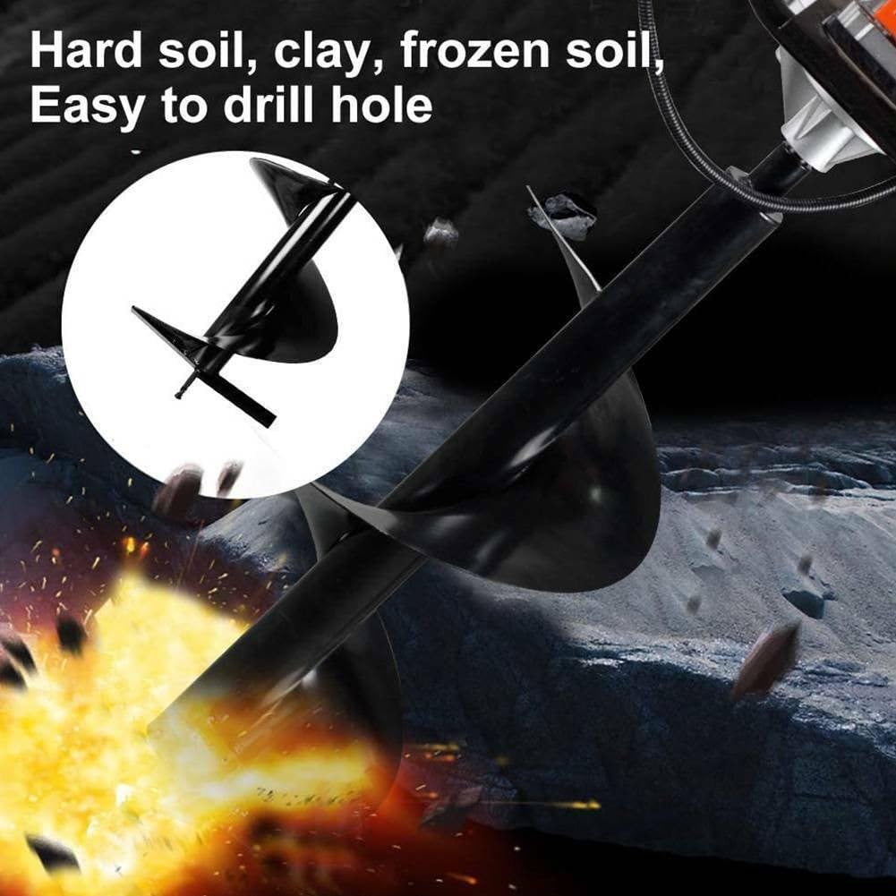 85cc 4HP Post Hole Digger Gas Powered, Gas Earth Auger/Ice Auger, with 3 Drill Bits 4"/8"/12" + 2 Extension Bar, One Man Earth Auger for Planting Fence, EPA Compliant Post Hole Auger